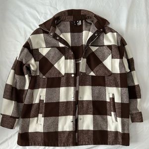 H&M oversized brown flannel jacket